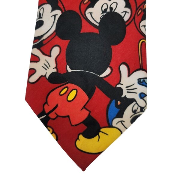 2/$15 Disney Balancine Mickey Christmas Necktie Red 58" Polyester Ornament VTG - Picture 2 of 6